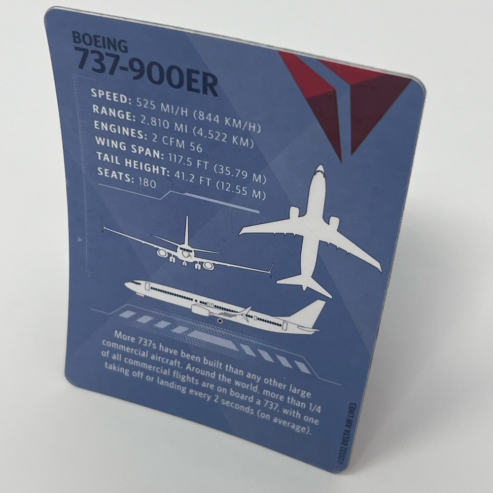 Delta Airlines 737-900ER Trading Card No.53 - Picture 3 of 3